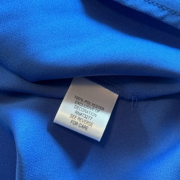 Dana Buchman Blue Blouse Crochet Trim 3/4 Sleeve XL New With Tags (flawed) - Picture 14 of 15
